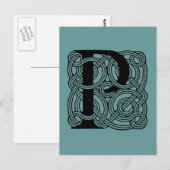 Letter P  Celtic Knot Monogram Briefkaart (Voorkant / Achterkant)