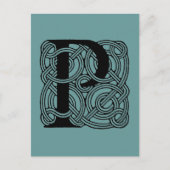 Letter P  Celtic Knot Monogram Briefkaart (Voorkant)