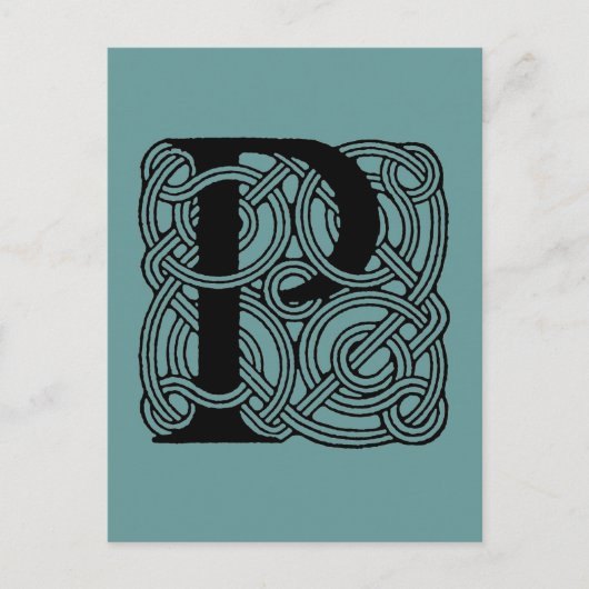 Letter P  Celtic Knot Monogram Briefkaart (Voorkant)