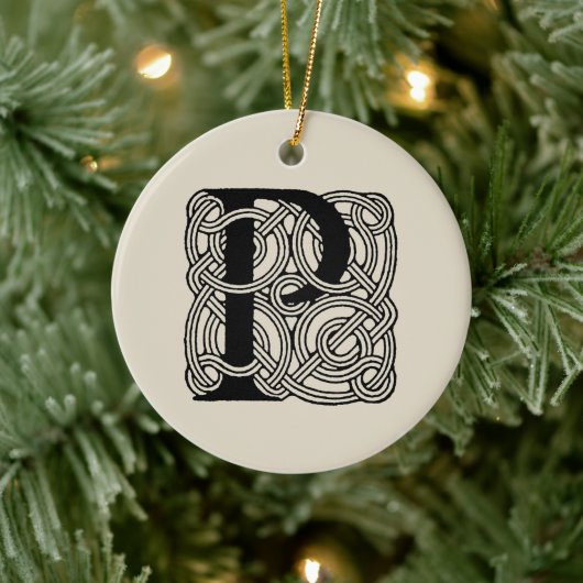 Letter P  Celtic Knot Monogram Keramisch Ornament (Boom)
