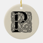 Letter P  Celtic Knot Monogram Keramisch Ornament (Achterkant)