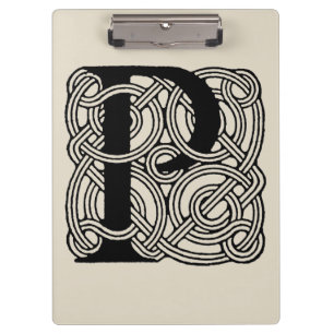 Letter P Celtic Knot Monogram Klembord