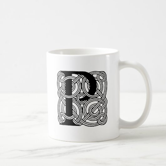 Letter P  Celtic Knot Monogram Koffiemok (Rechts)
