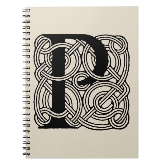 Letter P Celtic Knot Monogram Notitieboek (Voorkant)
