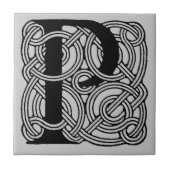 Letter P  Celtic Knot Monogram Tegeltje (Voorkant)