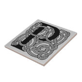 Letter P  Celtic Knot Monogram Tegeltje (Zijkant)
