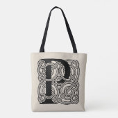 Letter P  Celtic Knot Monogram Tote Bag (Achterkant)
