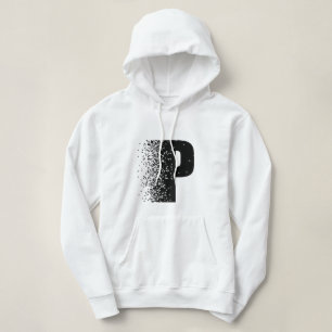 Letter P Desintegratie Effect Hoodie Modern