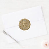*~* Letter P Diamond Circle GOLD Wax Seal Stickers (Envelop)