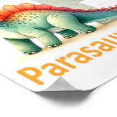 Letter P, Dinosaur Alphabet Waterverf Poster (Hoek)