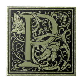 Letter P Eerste Letter Monogram Tegeltje