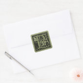 Letter P Eerste Letter Monogram Vierkante Sticker (Envelop)