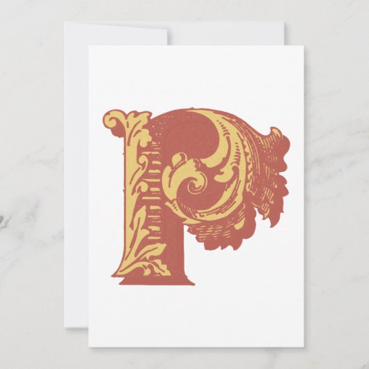 Letter "P" Elegant geborduurd Kaart (Voorkant)