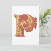 Letter "P" Elegant geborduurd Kaart (Staand voorkant)
