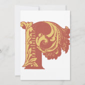 Letter "P" Elegant geborduurd Kaart (Achterkant)