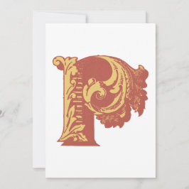 Letter "P" Elegant geborduurd Kaart