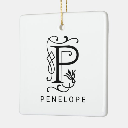 Letter P Elegant Monogram Kerst Ornament (Links)