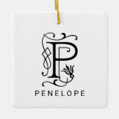 Letter P Elegant Monogram Kerst Ornament (Voorkant)
