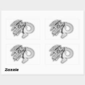 Letter P Engel Monogram Initiaal Rechthoekige Sticker (Vel)