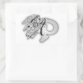 Letter P Engel Monogram Initiaal Rechthoekige Sticker (Tas)