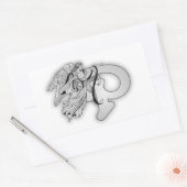 Letter P Engel Monogram Initiaal Rechthoekige Sticker (Envelop)