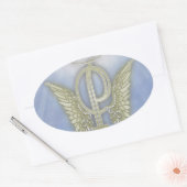 Letter P Engel Monogram Ovale Sticker (Envelop)
