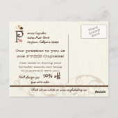 Letter P Gelukkige Verjaardag Cupcake Zakelijke an Briefkaart (Achterkant)