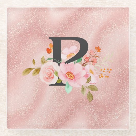 Letter P Glazen Onderzetter (Voorkant)