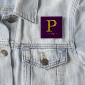 Letter P glitter Vierkante Button 5,1 Cm (In situ)