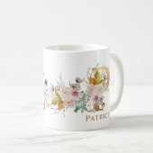 Letter P - Gouden bloem naam zus collega vriend Koffiemok (Voorkant rechts)