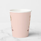 Letter P Gouden Monogram Roze Rozen Papieren Bekers (Links)