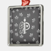 Letter P Initiaal Monogram met Angels Metalen Ornament (Links)