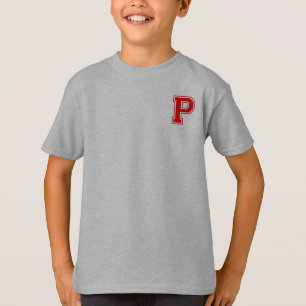 Letter P - Initiaal naam alfabet monogram T-shirt