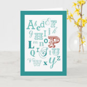 Letter P Initiaal Naam Alphabet Birthday Blauwgroe Kaart (Gele Bloem)