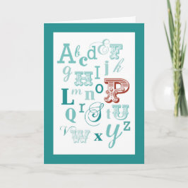 Letter P Initiaal Naam Alphabet Birthday Blauwgroe Kaart