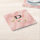 Letter P Kartonnen Onderzetters (Gebogen)