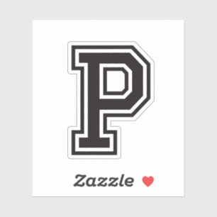 Letter P-lettertype voor sportief college Sticker