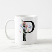 Letter P met bloemen Koffiemok (Links)