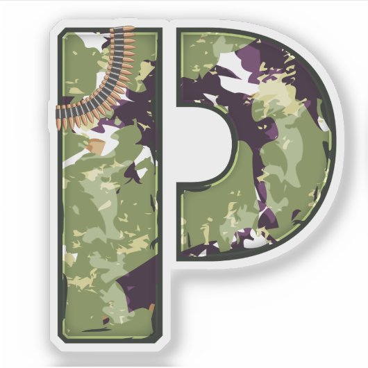 Letter P met militaire camouflage Textuur Sticker (Voorkant)