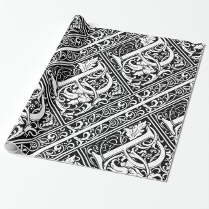 Letter P Middeleeuwse Monogram Art Nouveau Cadeaupapier