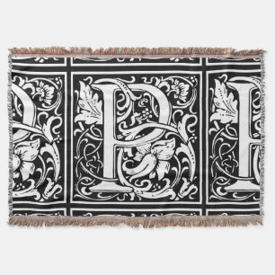 Letter P Middeleeuwse Monogram Art Nouveau Deken