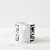 Letter P Middeleeuwse Monogram Art Nouveau Espresso Kop (Achterkant)