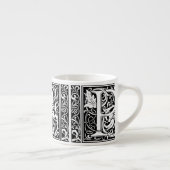 Letter P Middeleeuwse Monogram Art Nouveau Espresso Kop (Rechts)