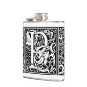 Letter P Middeleeuwse Monogram Art Nouveau Heupfles (Links)