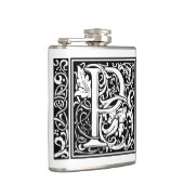 Letter P Middeleeuwse Monogram Art Nouveau Heupfles (Rechts)
