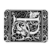 Letter P Middeleeuwse Monogram Art Nouveau Magneet (Horizontaal)
