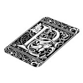 Letter P Middeleeuwse Monogram Art Nouveau Magneet (Linkerzijde)