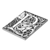 Letter P Middeleeuwse Monogram Art Nouveau Notitieblok (Linkerzijde)