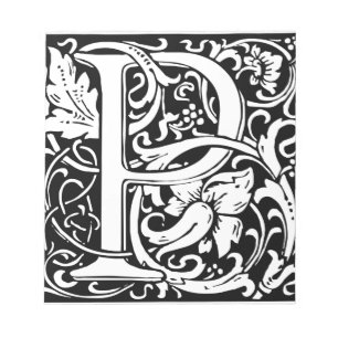 Letter P Middeleeuwse Monogram Art Nouveau Notitieblok