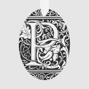 Letter P Middeleeuwse Monogram Art Nouveau Ornament
